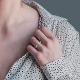 1/10 Ctw Open Center Round Cut Diamond Stackable Petite Ring in 10K Yellow Gold